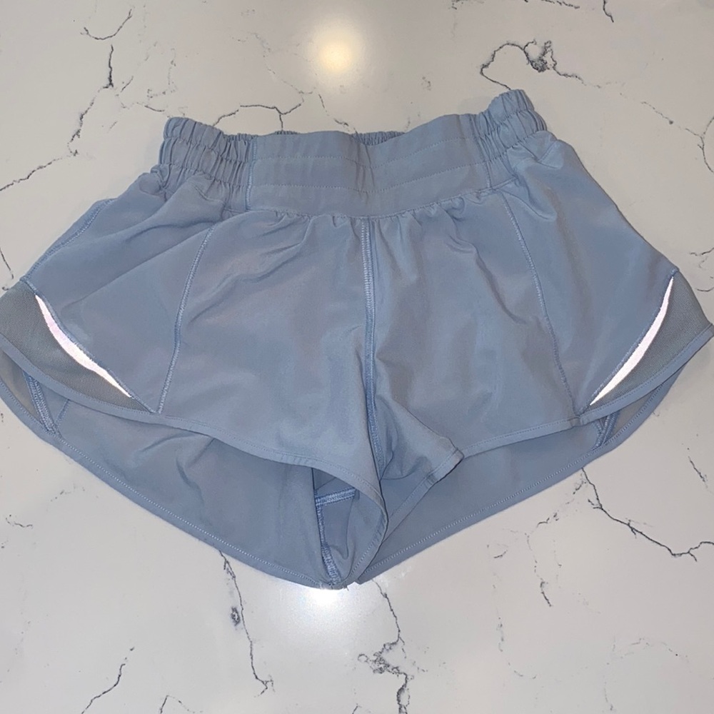Lululemon light blue speed up shorts 2.5” size 2